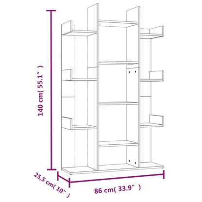 Book Cabinet Grey Sonoma 86x25.5x140 cm Engineered Wood