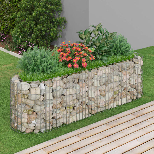 Gabion Raised Bed Galvanised Iron 190x50x50 cm