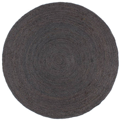 Handmade Rug Jute Round 180 cm Dark Grey