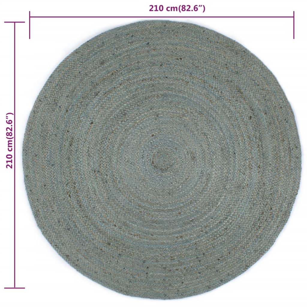 Handmade Rug Jute Round 210 cm Olive Green