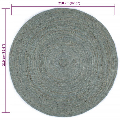 Handmade Rug Jute Round 210 cm Olive Green