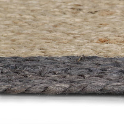 Handmade Rug Jute with Dark Grey Border 180 cm