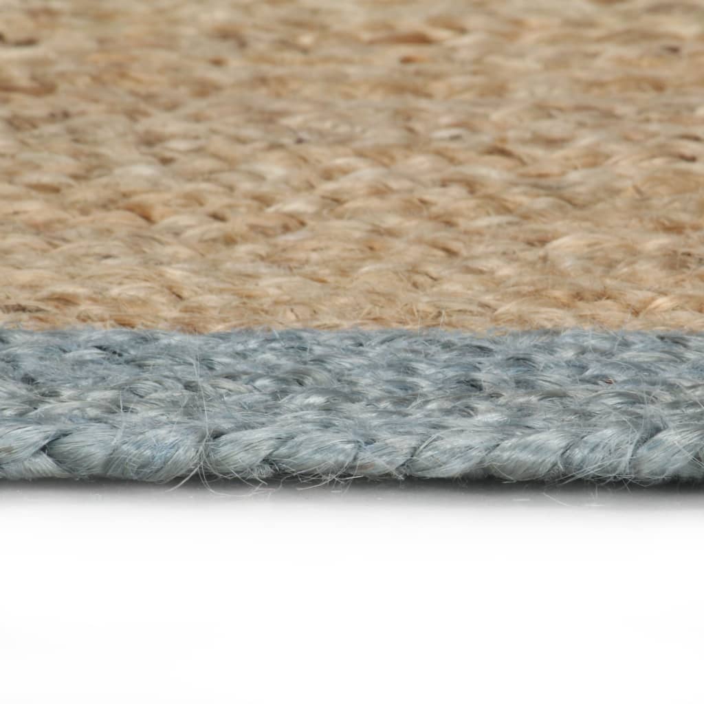 Handmade Rug Jute with Olive Green Border 180 cm