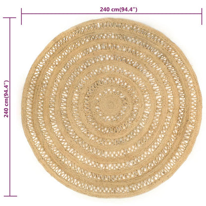 Handmade Rug Braided Jute 240 cm