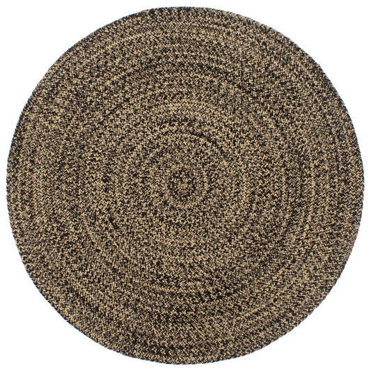 Handmade Rug Jute Black and Brown 240 cm