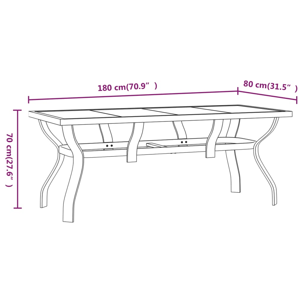 9 Piece Garden Dining Set Grey and Black