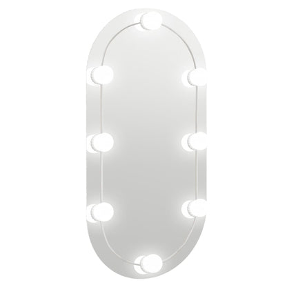 Mirror with LED Lights 80x40 cm Glass Oval