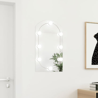 Mirror with LED Lights 70x40 cm Glass Arch