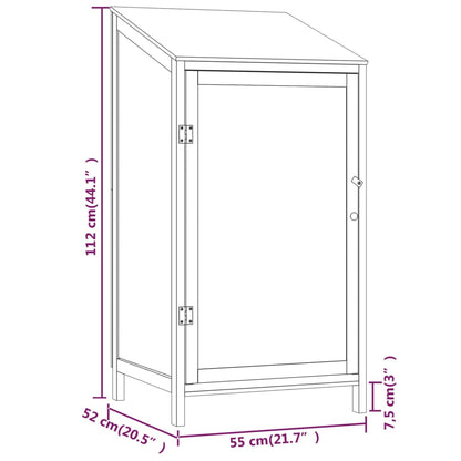 Garden Shed White 55x52x112 cm Solid Wood Fir