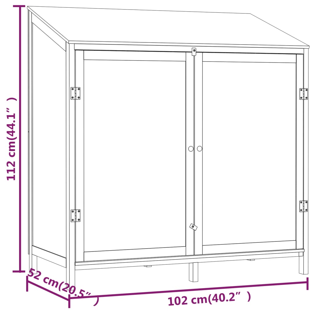 Garden Shed White 102x52x112 cm Solid Wood Fir