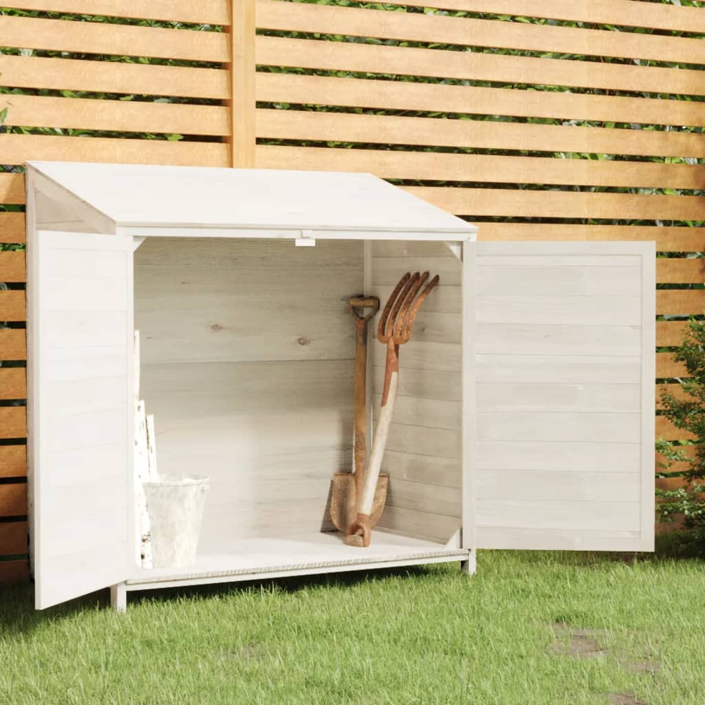 Garden Shed White 102x52x112 cm Solid Wood Fir