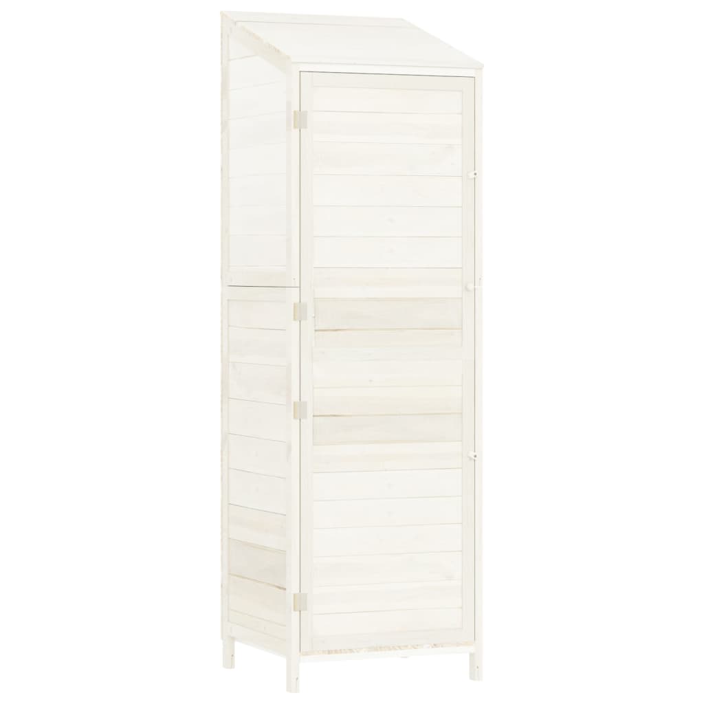 Garden Shed White 55x52x174.5 cm Solid Wood Fir