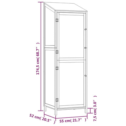 Garden Shed White 55x52x174.5 cm Solid Wood Fir