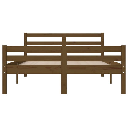 Bed Frame without Mattress Honey Brown Solid Wood 140x190 cm