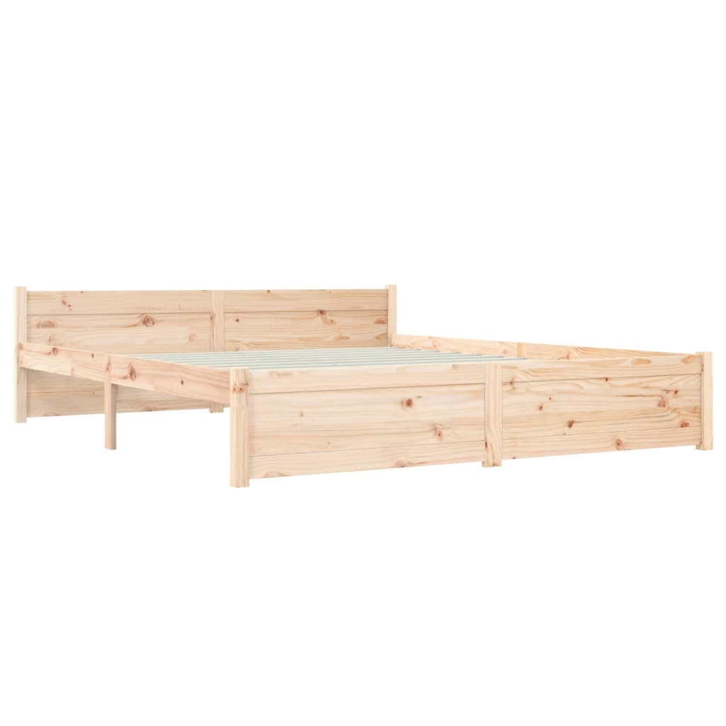 Bed Frame without Mattress Solid Wood 150x200 cm King Size King Size