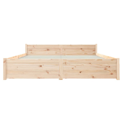 Bed Frame without Mattress Solid Wood 150x200 cm King Size King Size