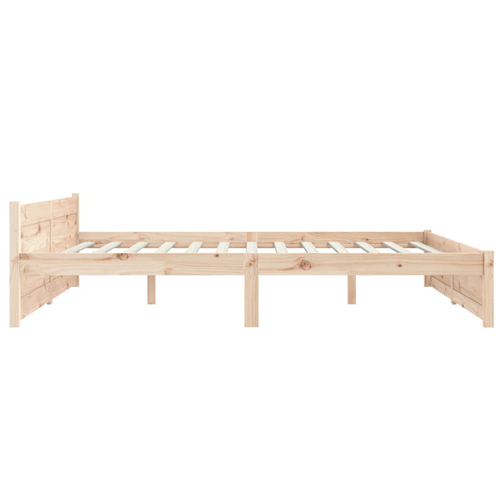Bed Frame without Mattress Solid Wood 150x200 cm King Size King Size