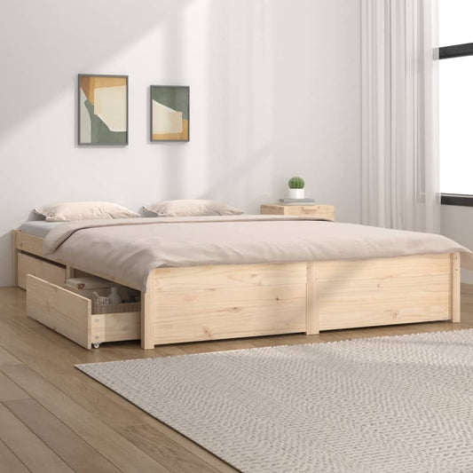 Bed Frame with Drawers 160x200 cm