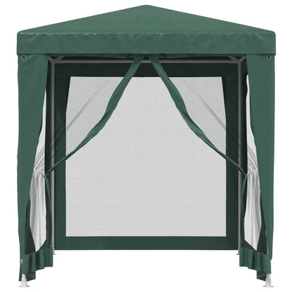 Party Tent with 4 Mesh Sidewalls Green 2x2 m HDPE