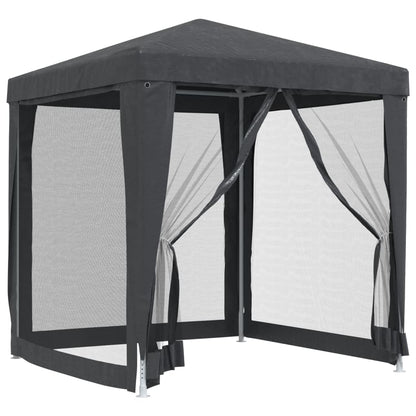 Party Tent with 4 Mesh Sidewalls Anthracite 2x2 m HDPE