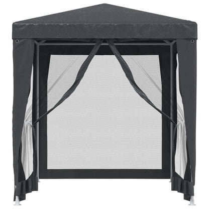 Party Tent with 4 Mesh Sidewalls Anthracite 2x2 m HDPE