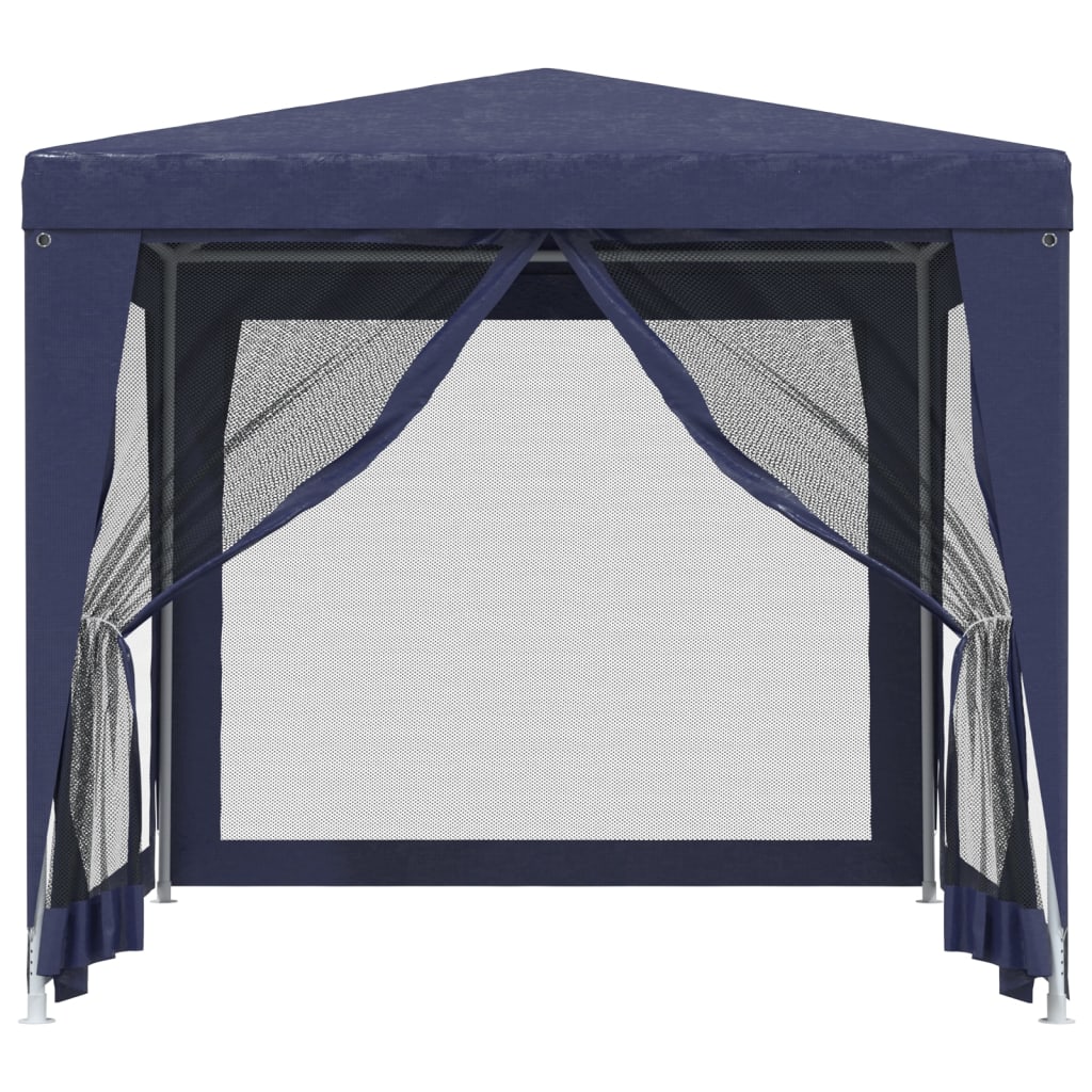 Party Tent with 4 Mesh Sidewalls Blue 2.5x2.5 m HDPE