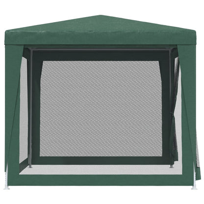 Party Tent with 4 Mesh Sidewalls Green 2.5x2.5 m HDPE