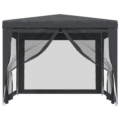 Party Tent with 4 Mesh Sidewalls Anthracite 3x3 m HDPE