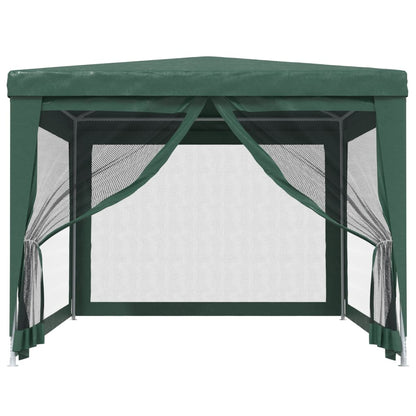 Party Tent with 4 Mesh Sidewalls Green 3x4 m HDPE