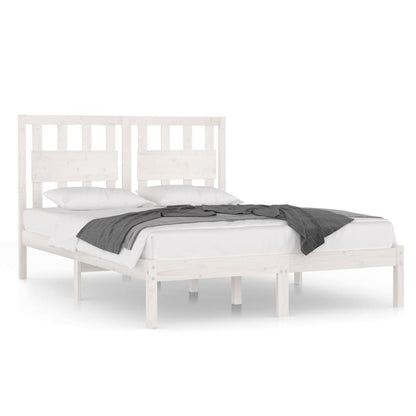 3103954 vidaXL Bed Frame without Mattress White Solid Wood 200x200 cm (810038+818591)