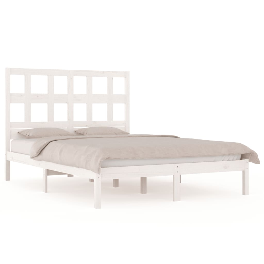 Bed Frame without Mattress White 120x190 cm Small Double Solid Wood Pine