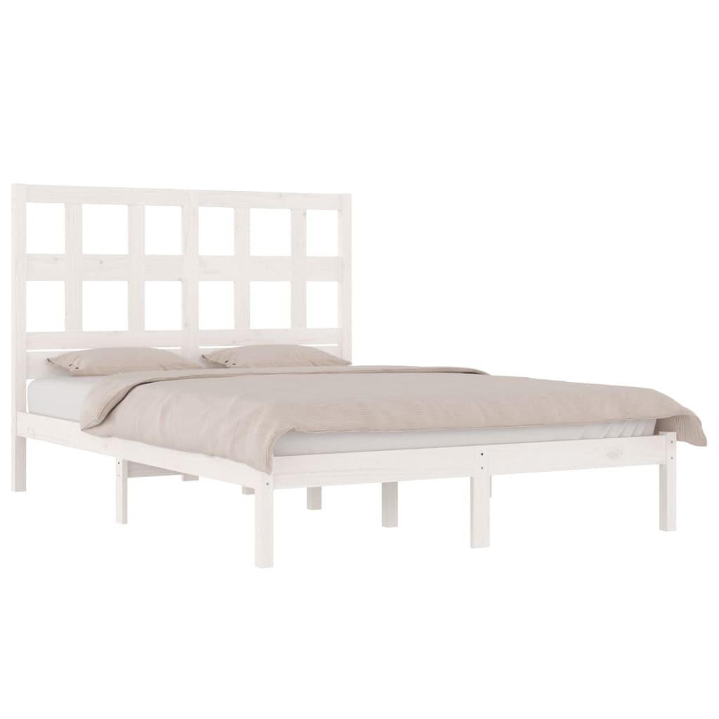 Bed Frame without Mattress White 120x190 cm Small Double Solid Wood Pine