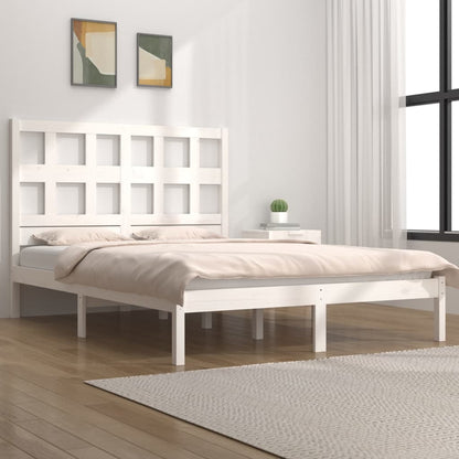 Bed Frame without Mattress White 120x190 cm Small Double Solid Wood Pine