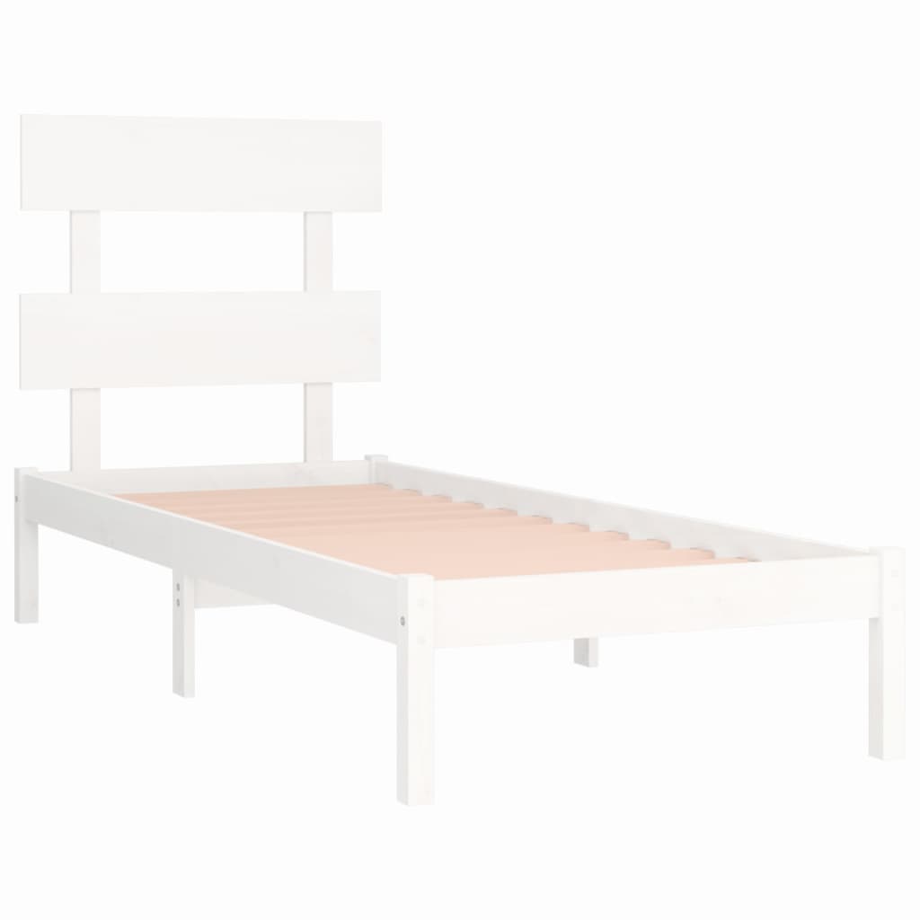 Bed Frame without Mattress White 90x200 cm Solid Wood