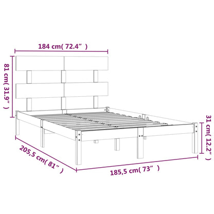 Bed Frame without Mattress 180x200 cm Super King Solid Wood