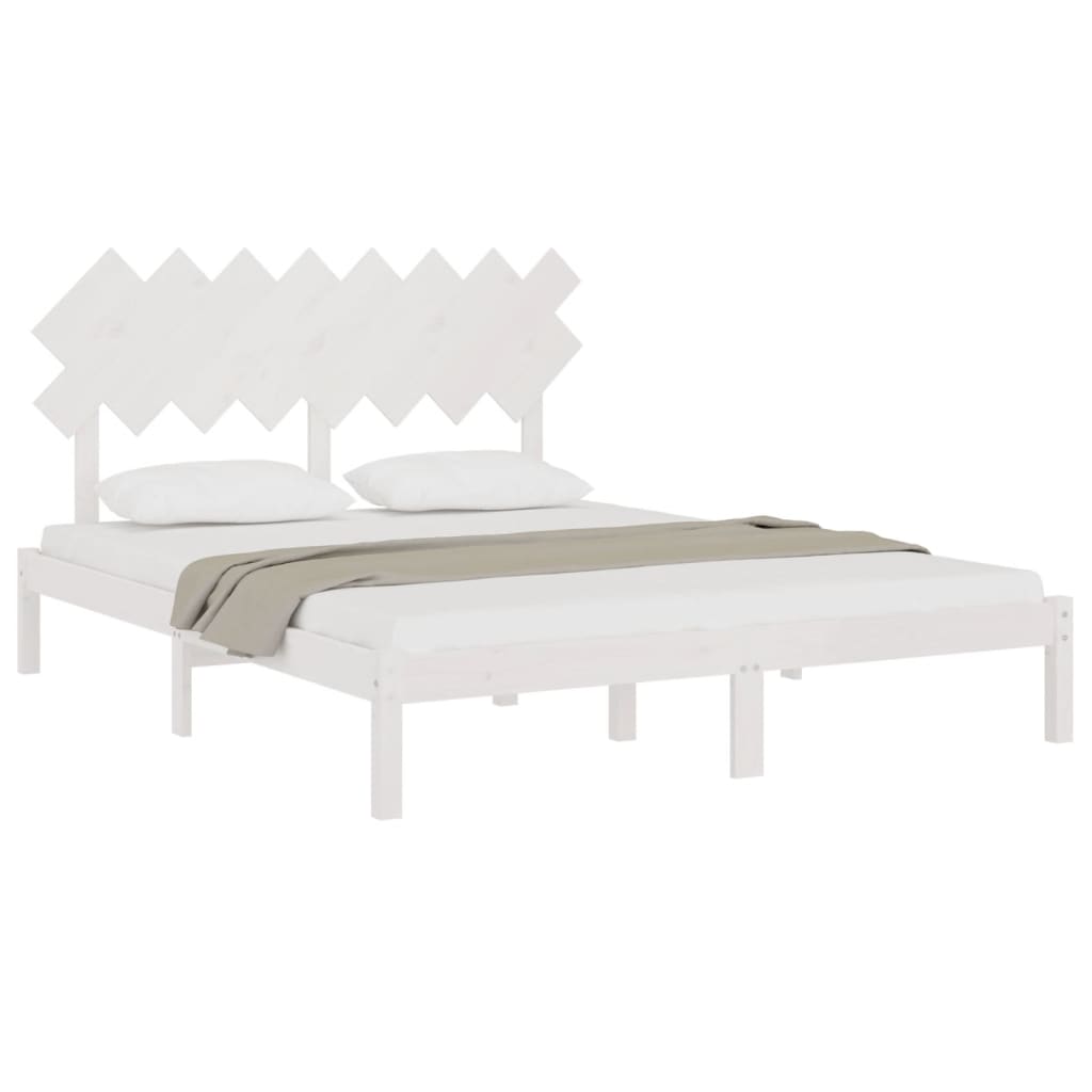 Bed Frame without Mattress White 160x200 cm Solid Wood