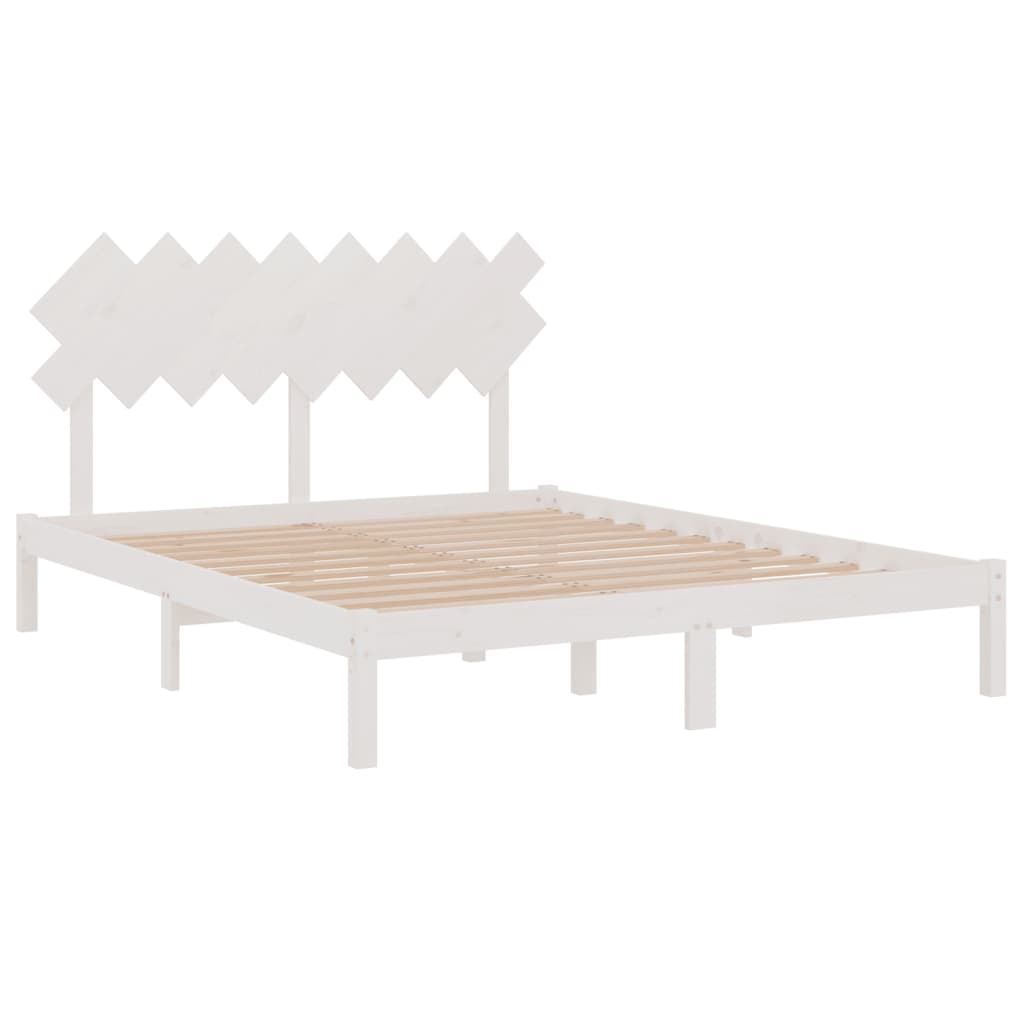 Bed Frame without Mattress White 160x200 cm Solid Wood