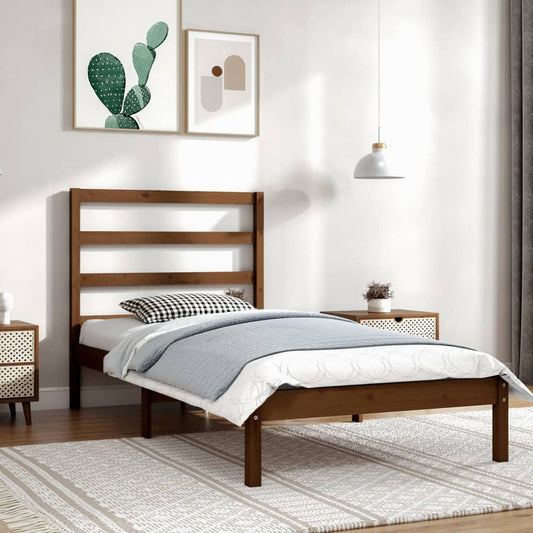 Bed Frame without Mattress Honey Brown 100x200 cm Solid Wood Pine