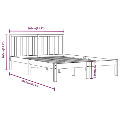 Bed Frame without Mattress Solid Wood Pine 200x200 cm