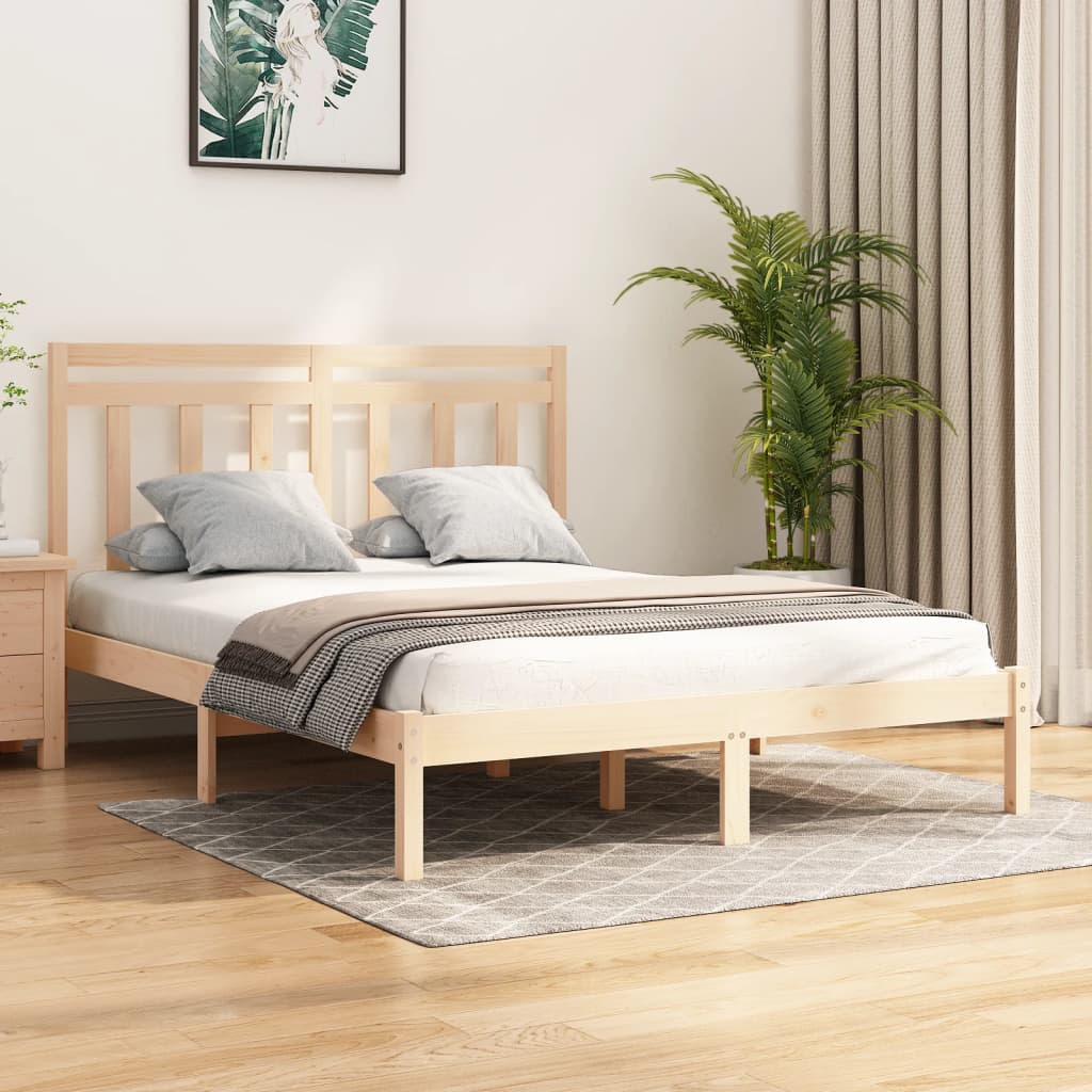 Bed Frame without Mattress 140x200 cm Solid Wood