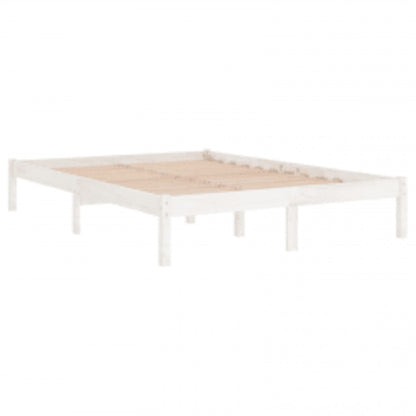 Bed Frame without Mattress White 200x200 cm Solid Wood