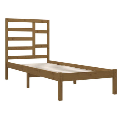 Bed Frame without Mattress Honey Brown Solid Wood 100x200 cm