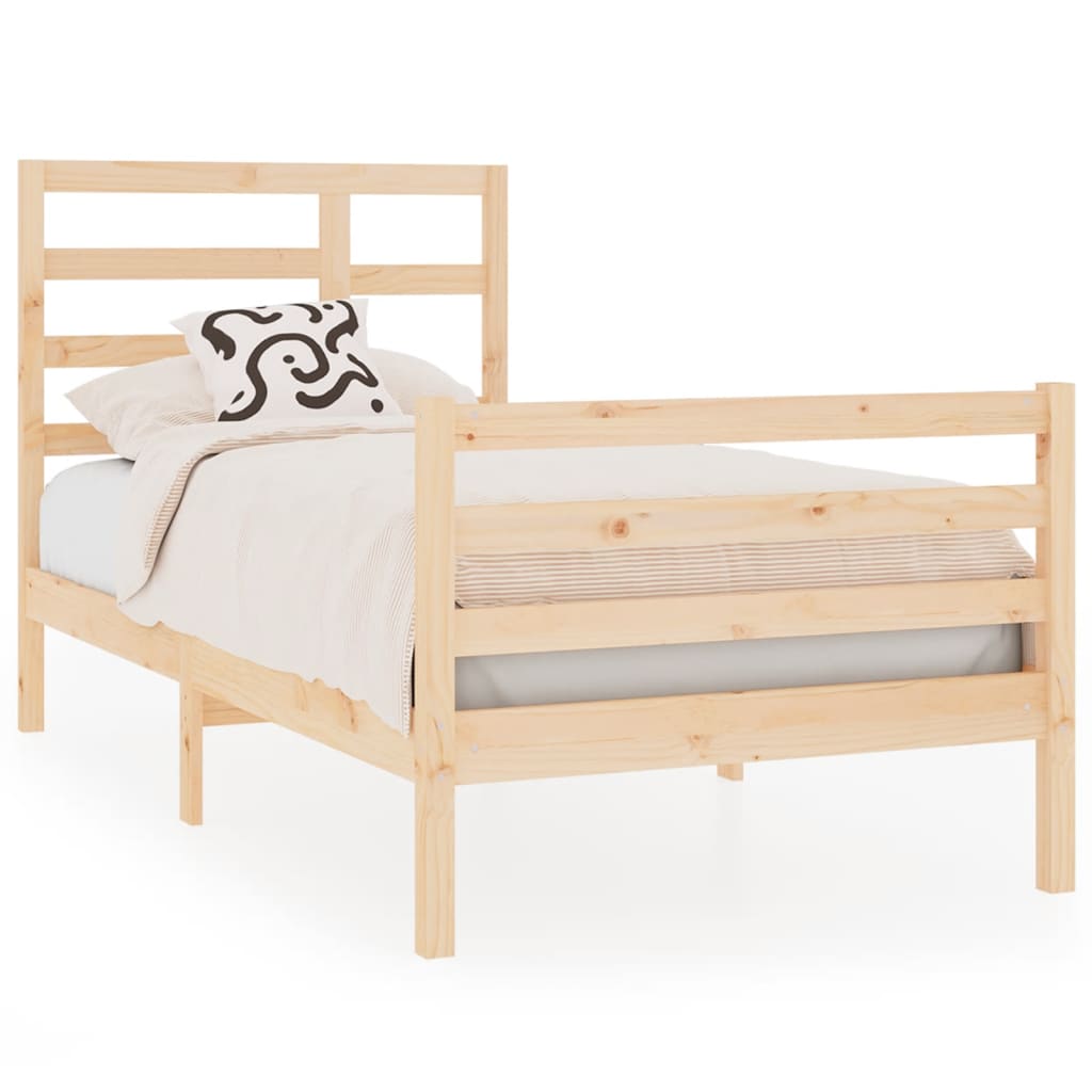 Bed Frame without Mattress Solid Wood 90x190 cm Single