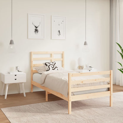 Bed Frame without Mattress Solid Wood 90x190 cm Single