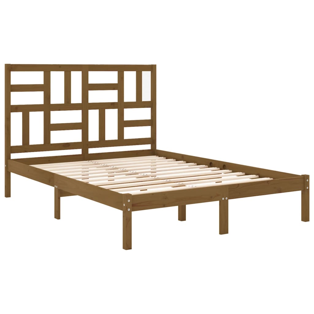 Bed Frame without Mattress Honey Brown Solid Wood 120x200 cm