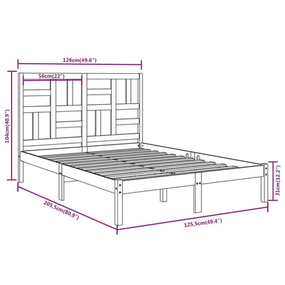 Bed Frame without Mattress Honey Brown Solid Wood 120x200 cm