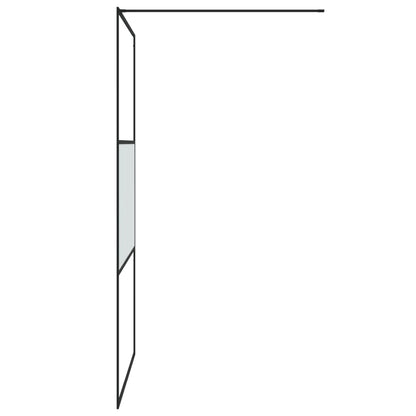 Walk-in Shower Wall Black 115x195 cm Half Frosted ESG Glass