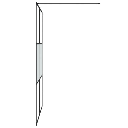 Walk-in Shower Wall Black 140x195 cm Half Frosted ESG Glass