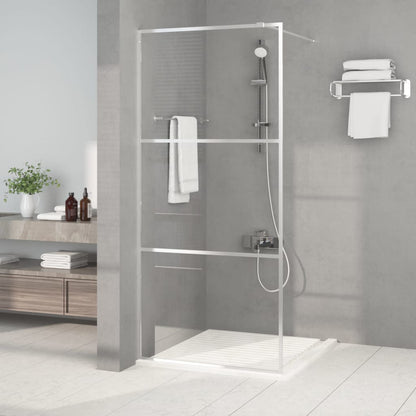 Walk-in Shower Wall Silver 90x195 cm Clear ESG Glass