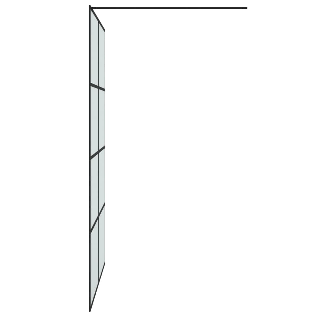 Walk-in Shower Wall Black 140x195 cm Frosted ESG Glass